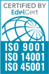 Certifié par EdelCert, ISO 9001, ISO 14001 et ISO 45001
